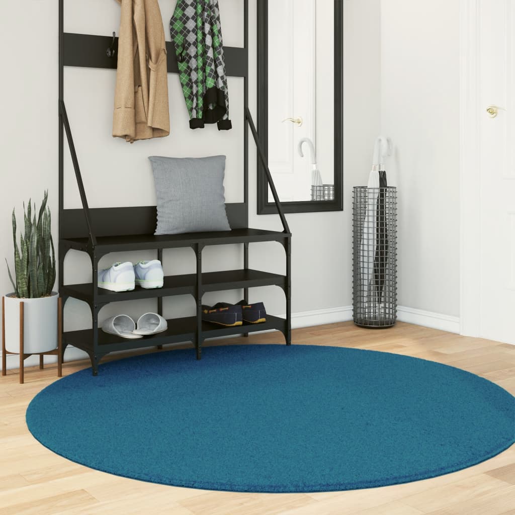 Teppich OVIEDO Kurzflor Anthrazit 120x120 cm