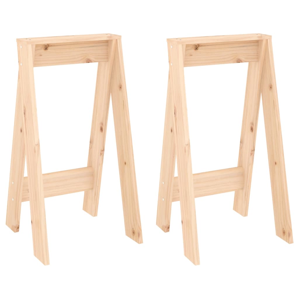 Hocker 2 Stk. 40x40x45 cm Massivholz Kiefer