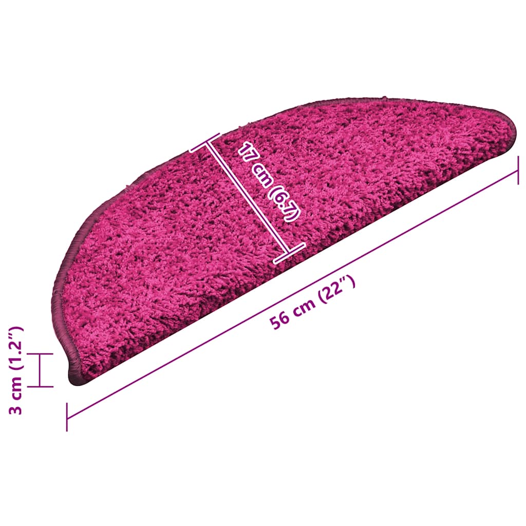 Stufenmatten 15 Stk. 56x17x3 cm Grau Halbrund
