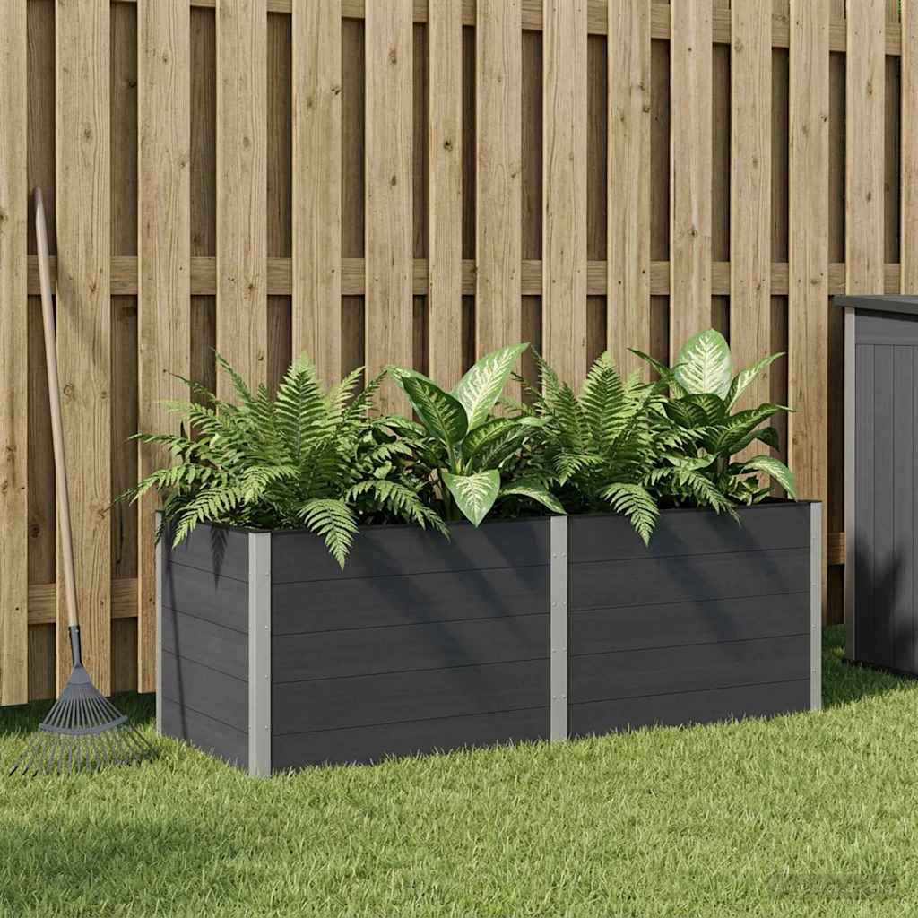 Garten-Hochbeet 200x50x54 cm WPC Grau