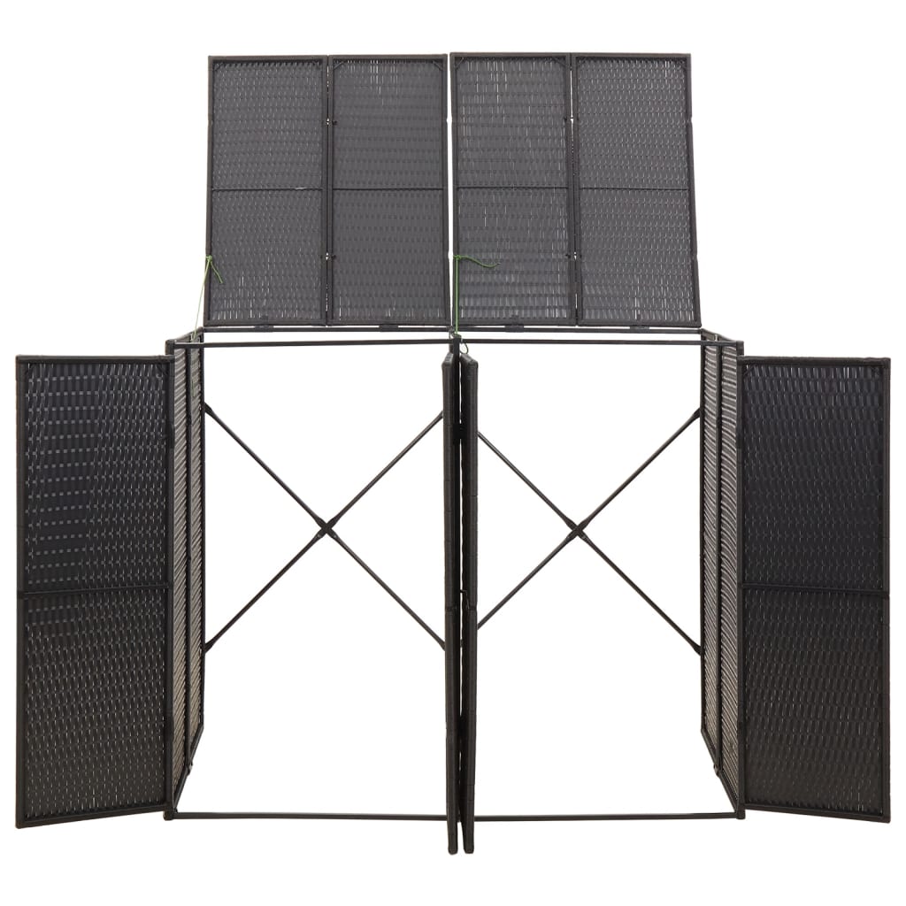 Mülltonnenbox für 1 Tonne Schwarz 70x80x117 cm Poly Rattan