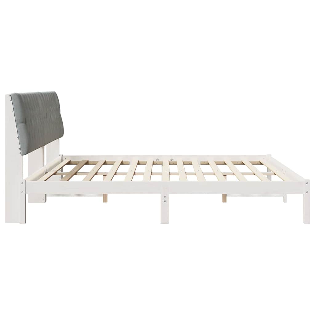 Bettgestell mit gepolstertem Kopfteil Braun 200 x 200 cm