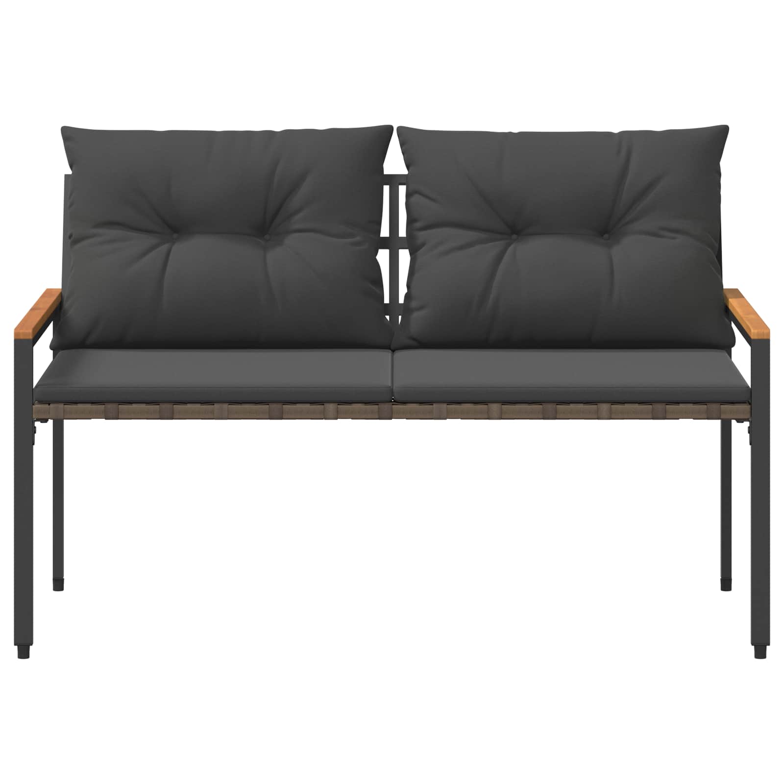 Bank Outdoor 2 -Seater 116 x 67,5 x 72 cm Poly-Rattan Cremeweiß