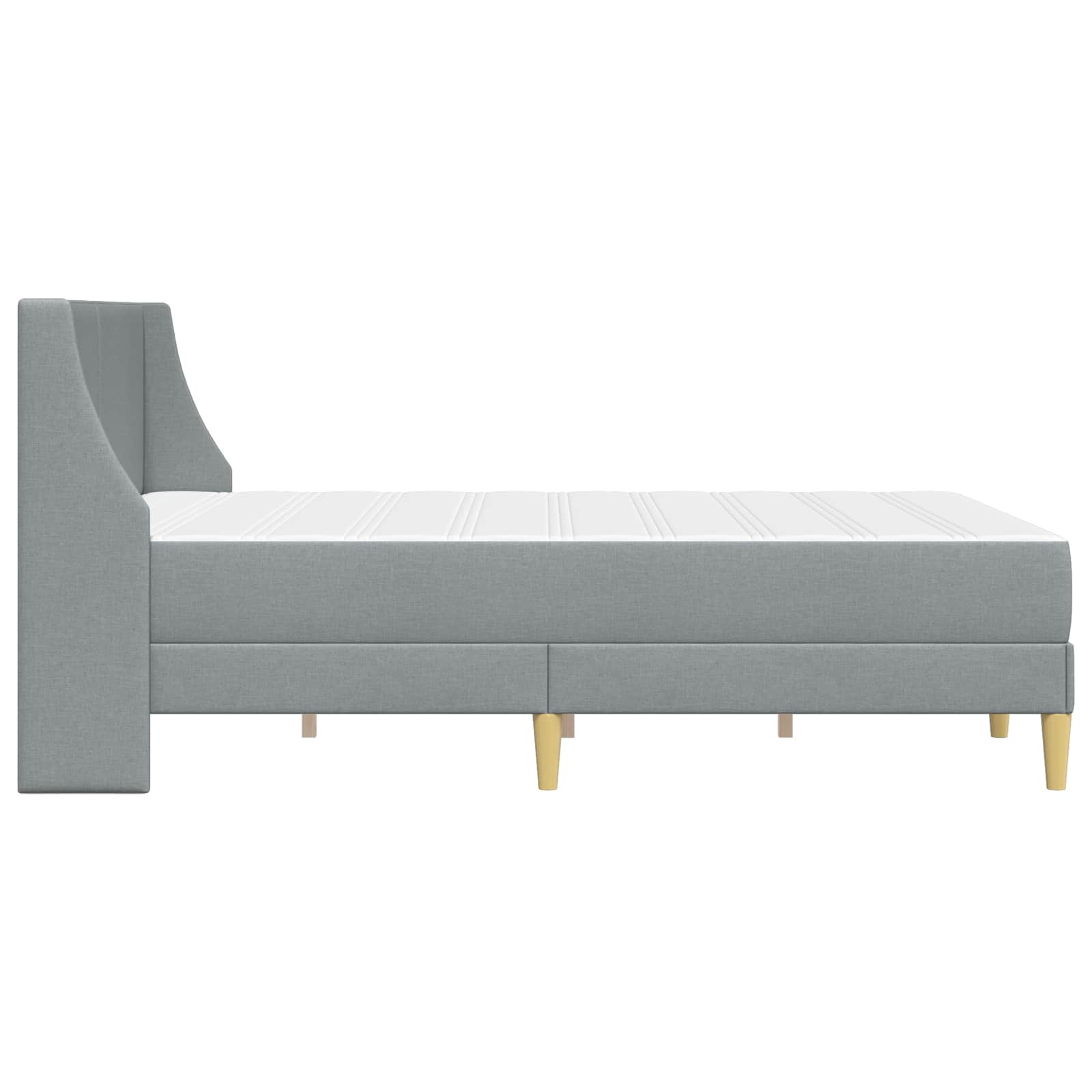 Bettgestell mit Matratze Hellgrau 80x 200 cm Polyester