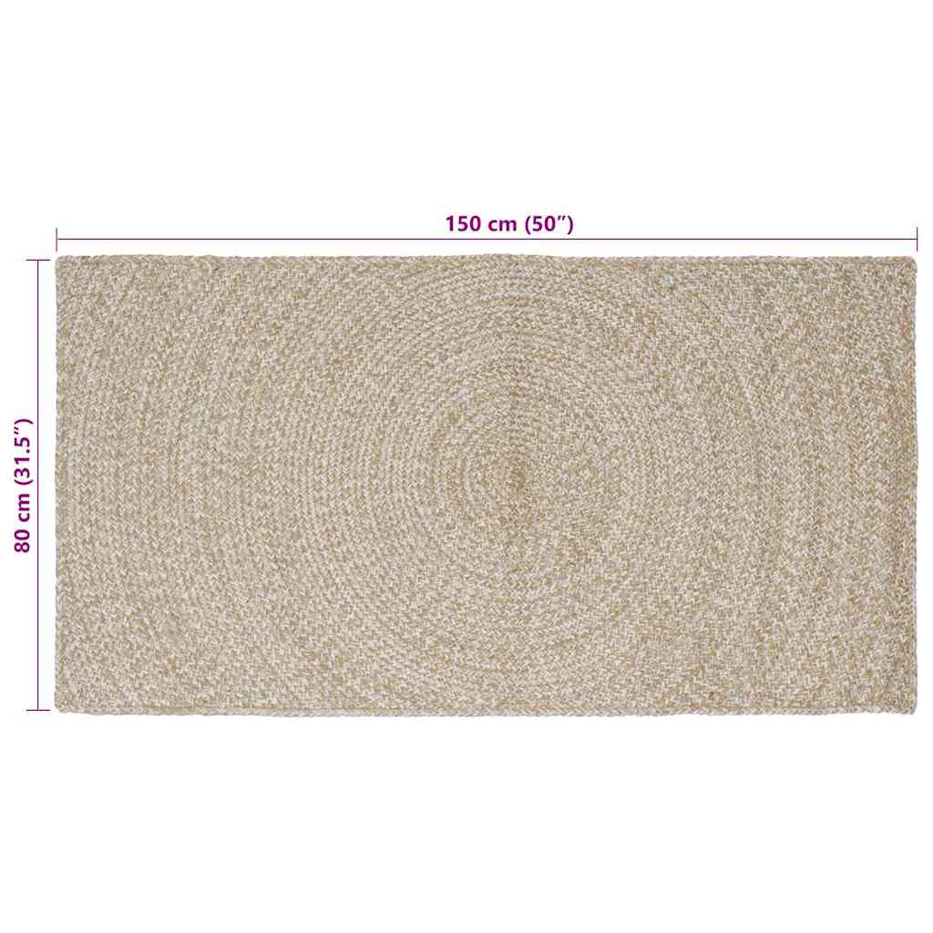 Bereichsteppiche Natürlich und Weiß 60 x 250 cm Jute
