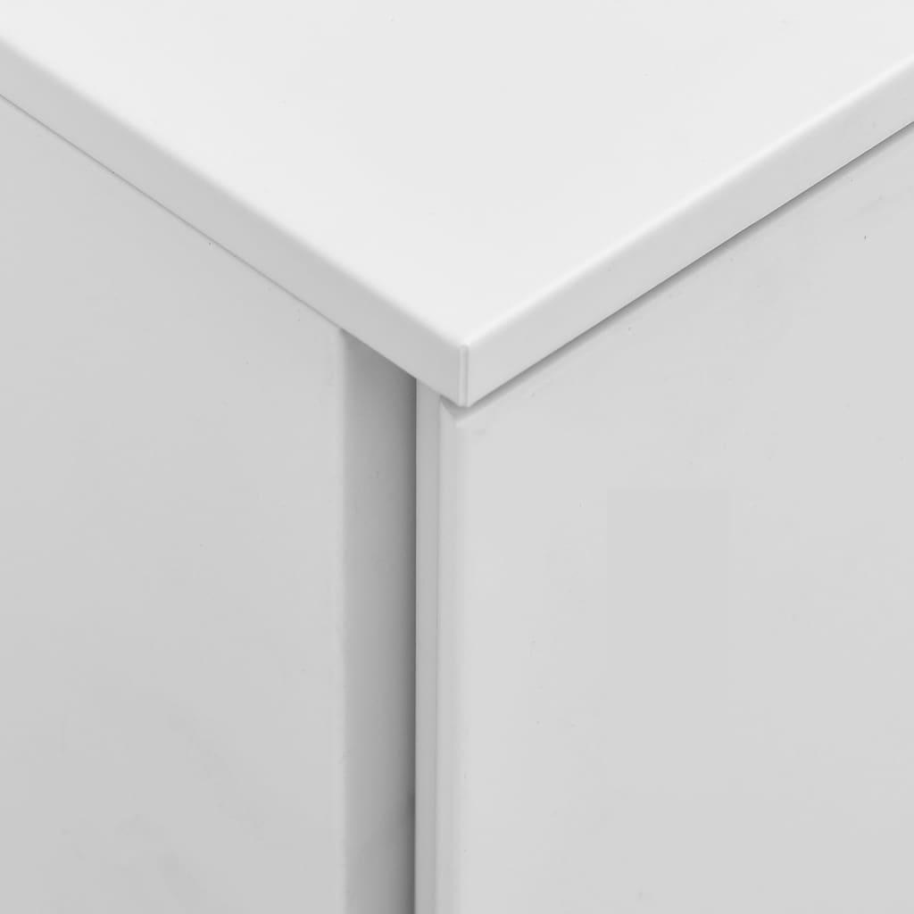 Aktenschrank mit Rollen Weiß 39x45x60 cm Stahl