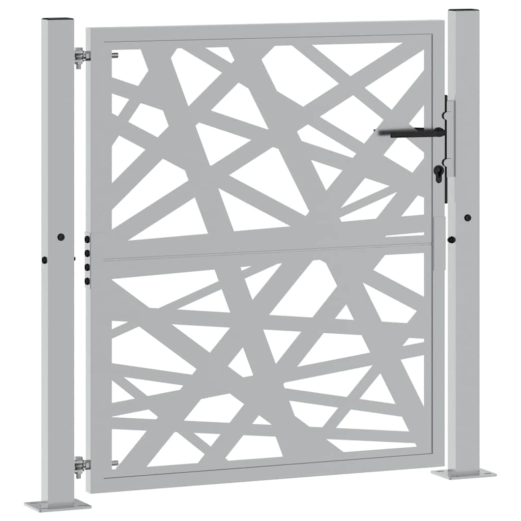 Gartentor Schwarz 100x100 cm Stahl Lichtdesign