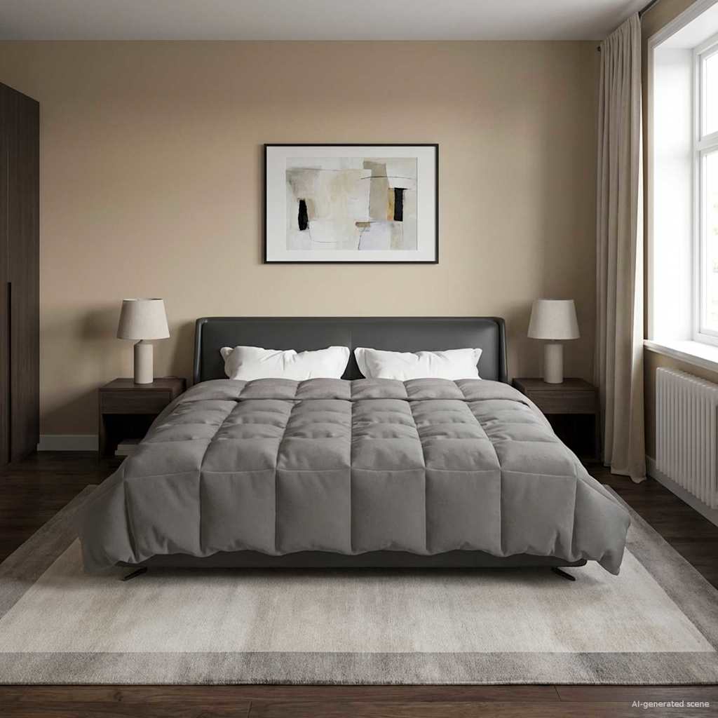 Sommerdecke Gesteppt Anthrazit 135 x 200 cm Mikrofaser
