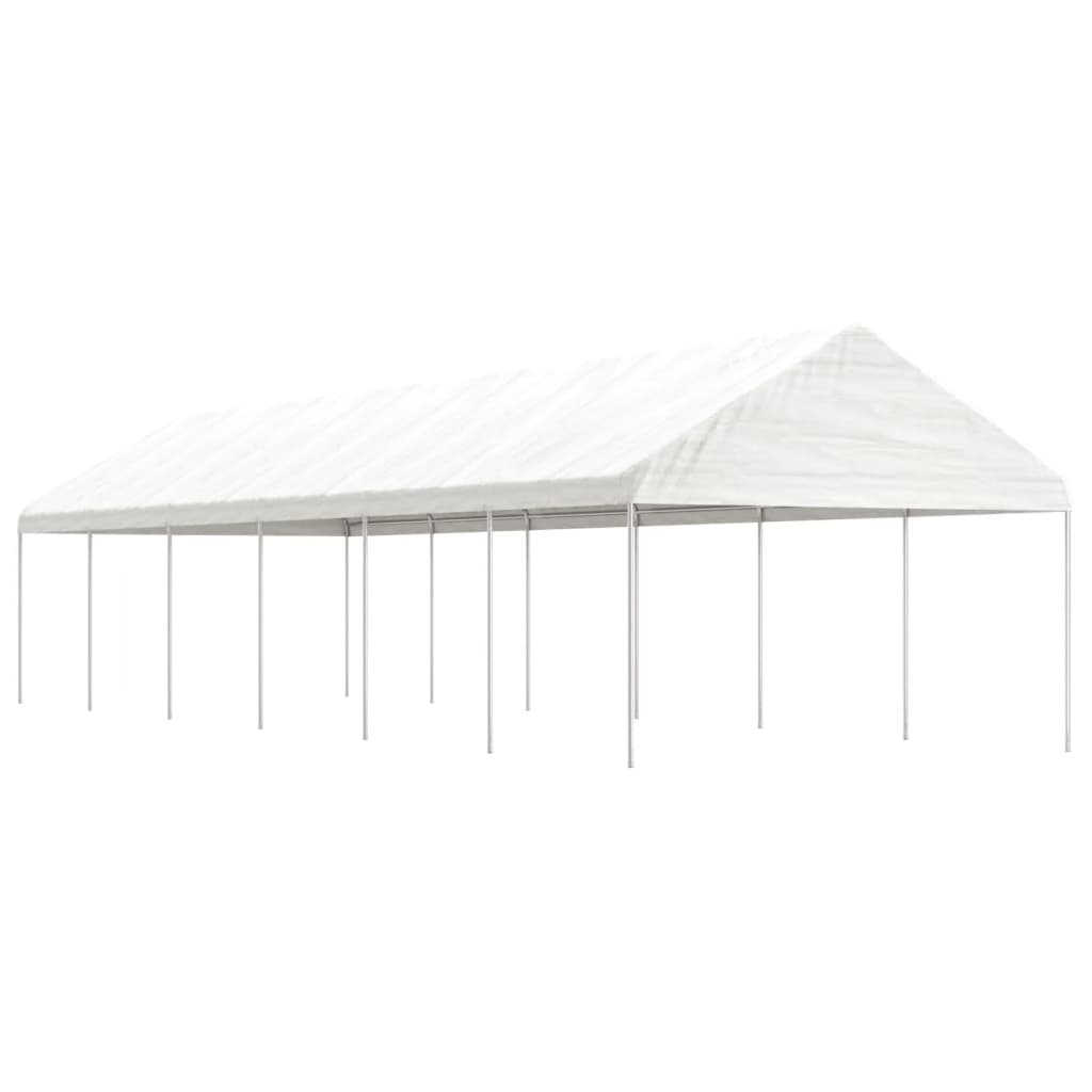 Pavillon mit Dach Weiß 4,46x4,08x3,22 m Polyethylen