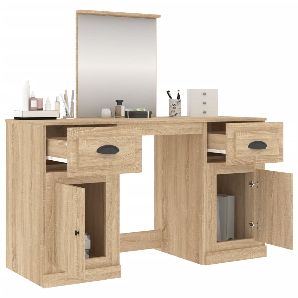 Schminktisch mit Spiegel Weiß 130x50x132,5 cm