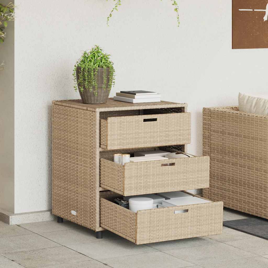 Gartenschrank Schwarz 55x59x80 cm Poly Rattan