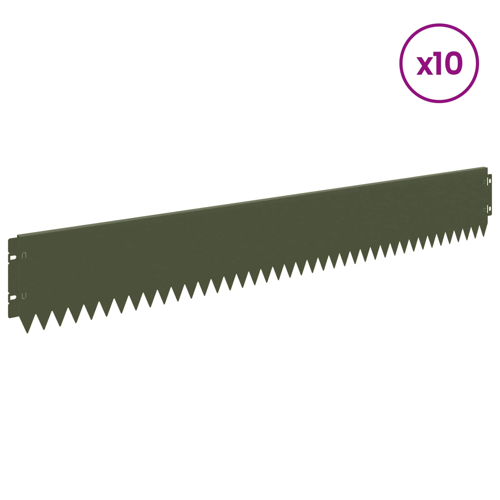 Raseneinfassung 10 pcs 103 x 10 cm Stahl Schwarz