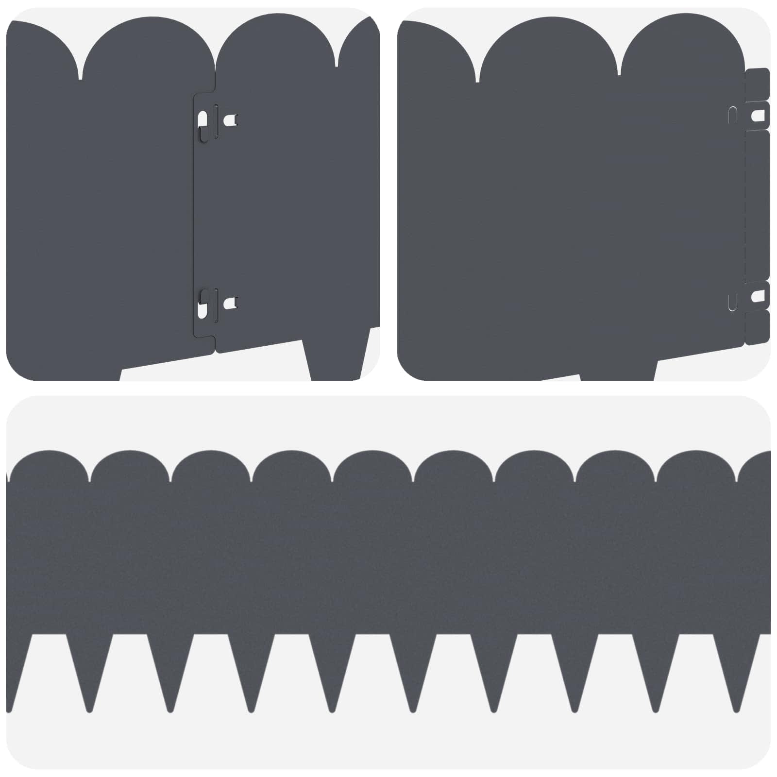 Raseneinfassung 10 pcs 103 x 15 cm Stahl Schwarz