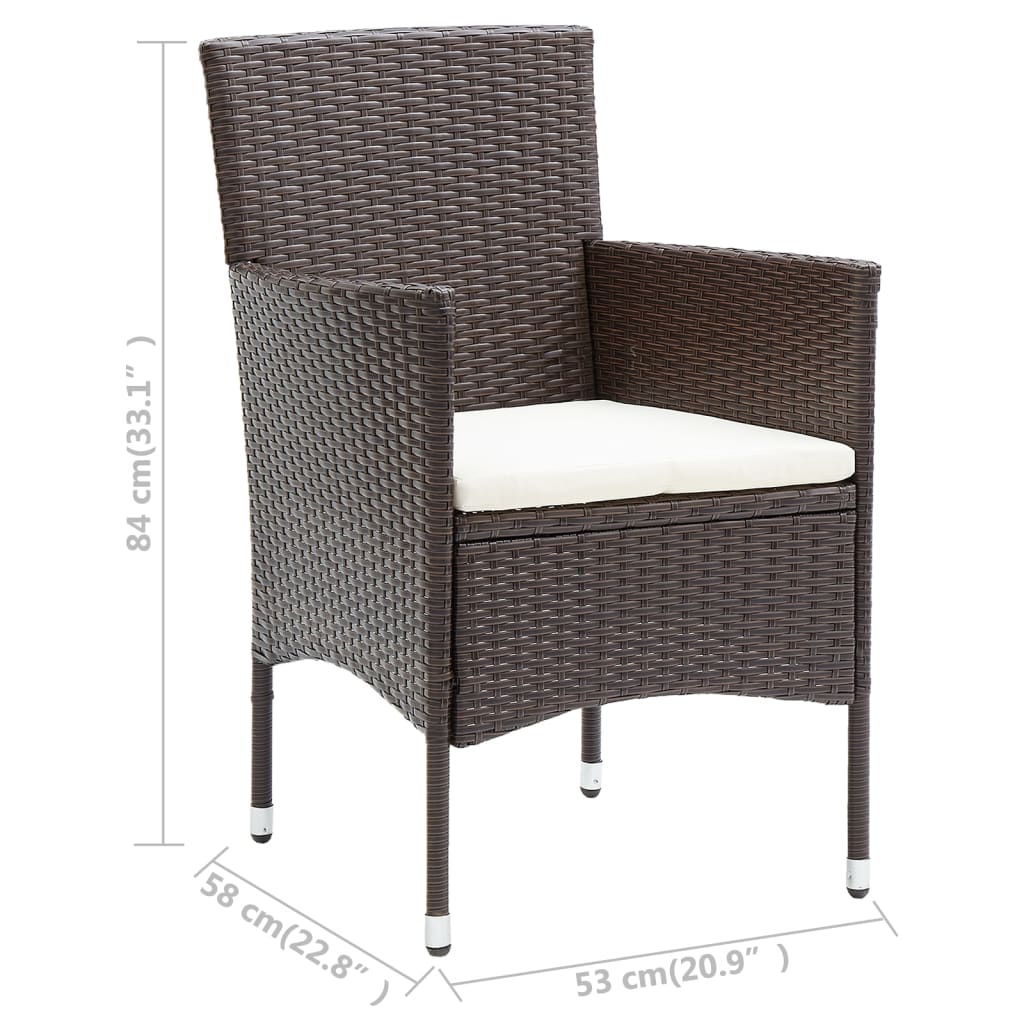 Garten-Essstühle 4 Stk. Poly Rattan Schwarz