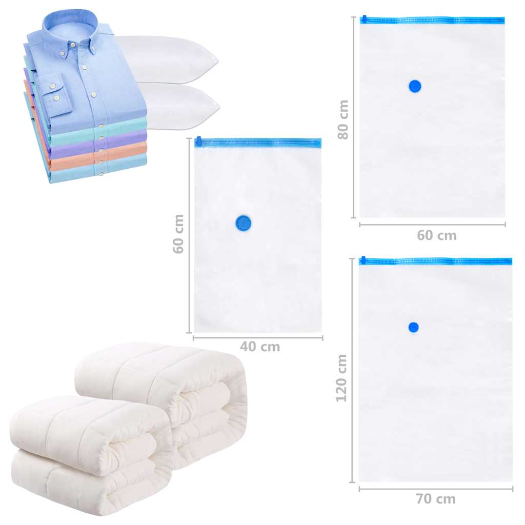 Aufbewahrungstaschen 5 pcs Transparent und Blau 70 x 50 cm