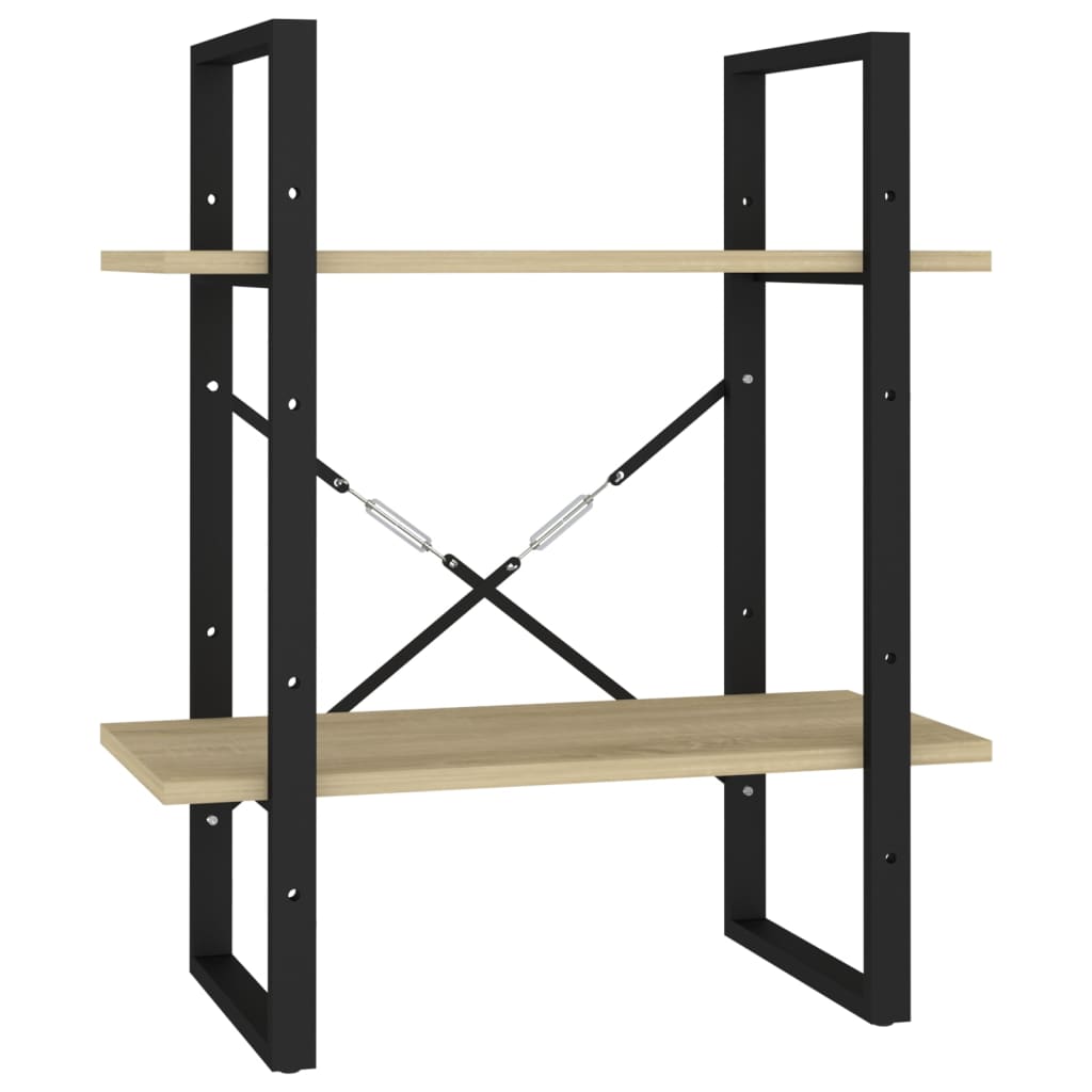 Bücherregal 2 Fächer Weiß 60x30x70 cm Holzwerkstoff