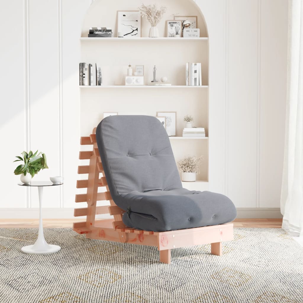 Futon Schlafsofa mit Matratze Braun 70x206x11 Massivholz Kiefer