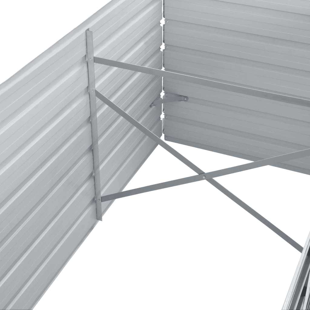 Hochbeet 160 x 80 x 77 cm Verzinkter Stahl Grau