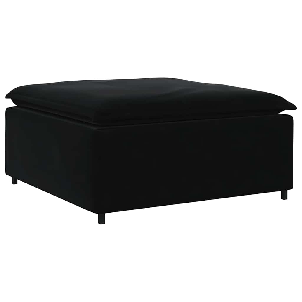 Modulares Sofa mit Fußhocker Kissen Samt Blau