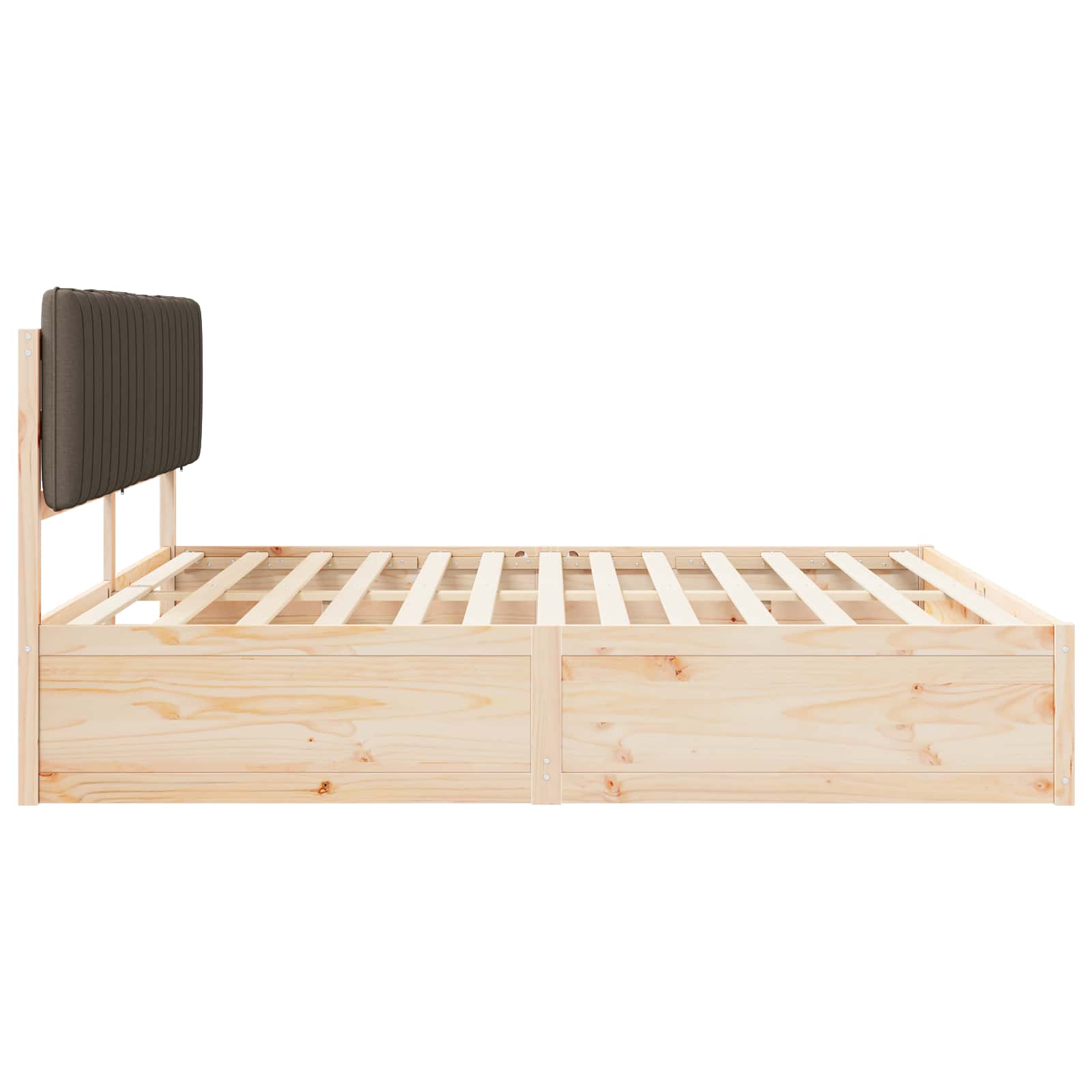 Bettgestell mit gepolstertem Kopfteil Hellgrau 200 x 200 cm