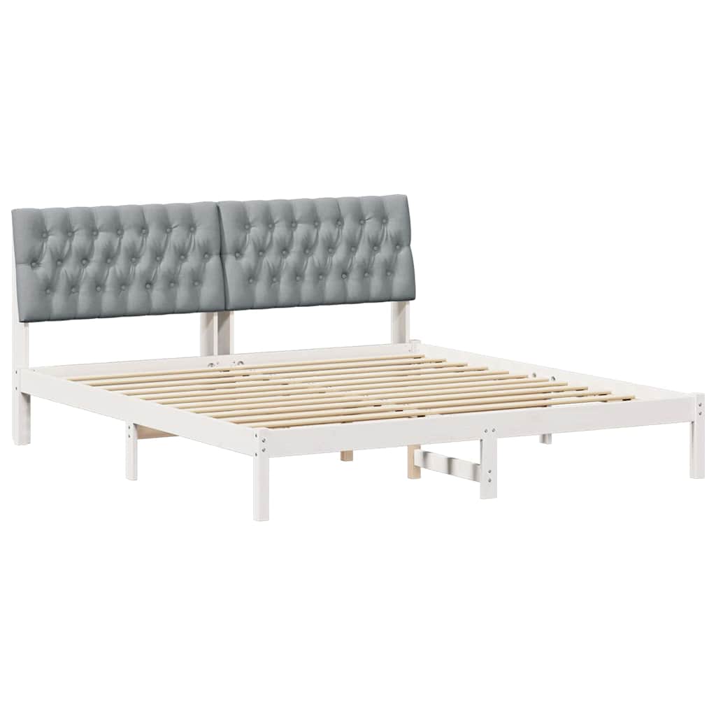 Bettgestell mit gepolstertem Kopfteil Braun 200 x 200 cm