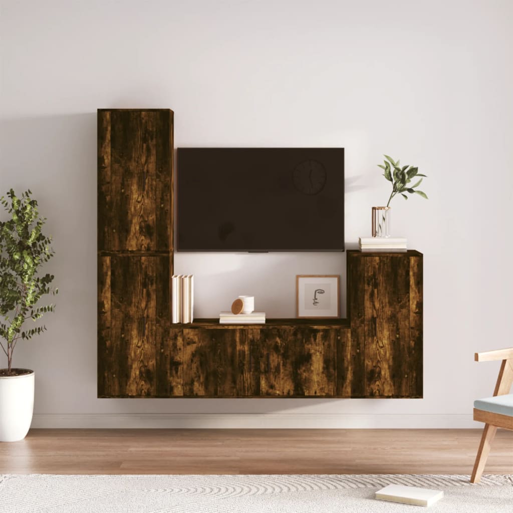 4-tlg. TV-Schrank-Set Weiß Holzwerkstoff
