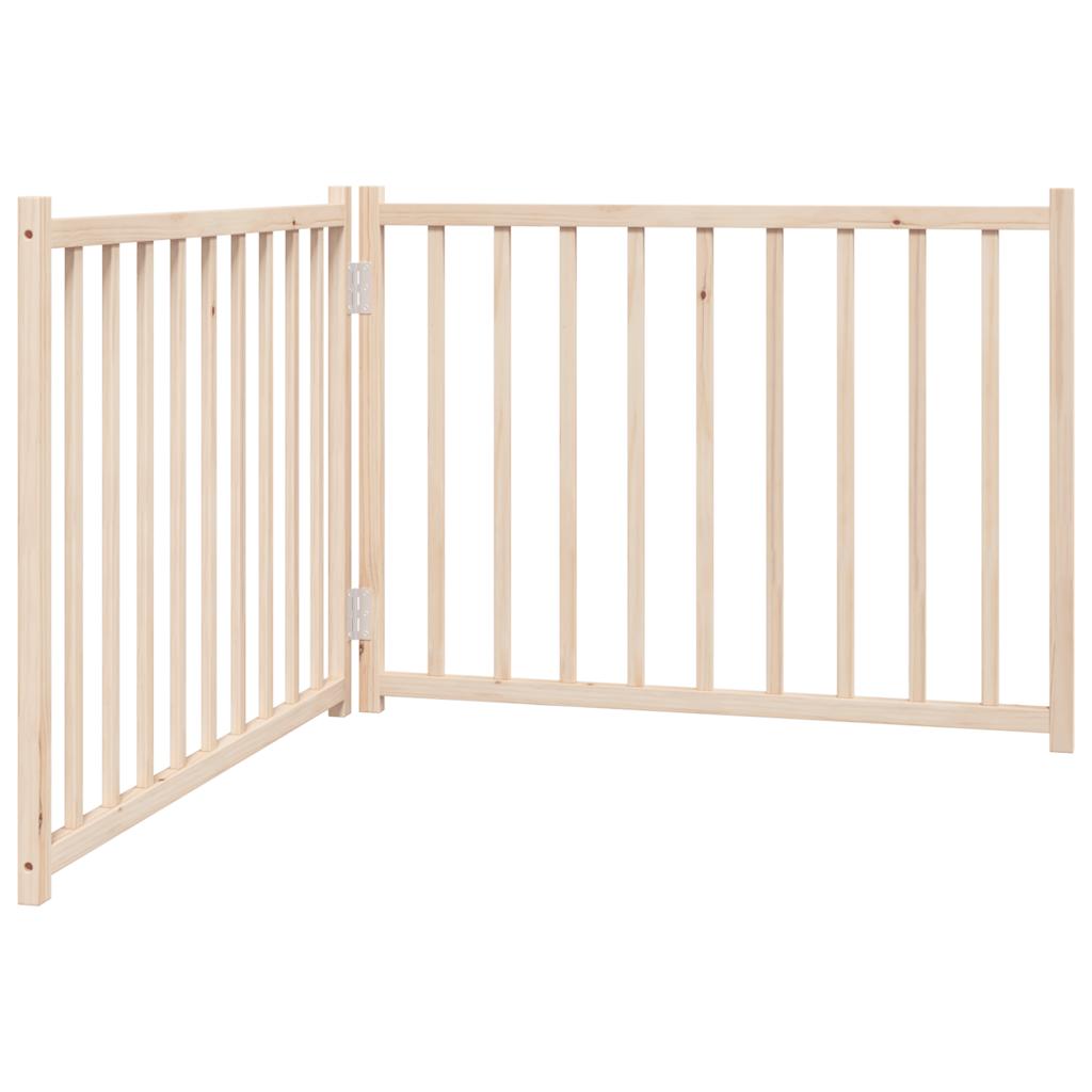 3-tlg. Hundetor Faltbar 150 cm Massivholz Tanne