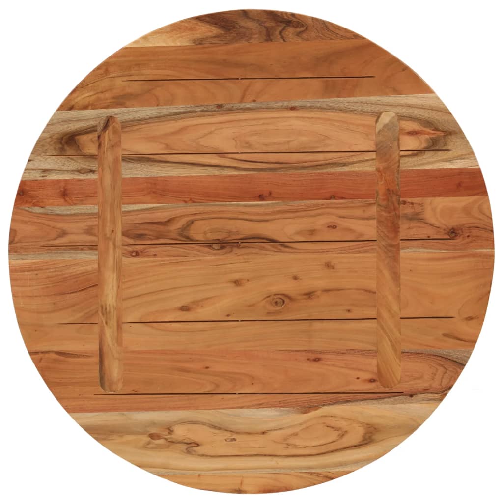 Tischplatte Ø 40x2,5 cm Rund Raues Massives Mangoholz