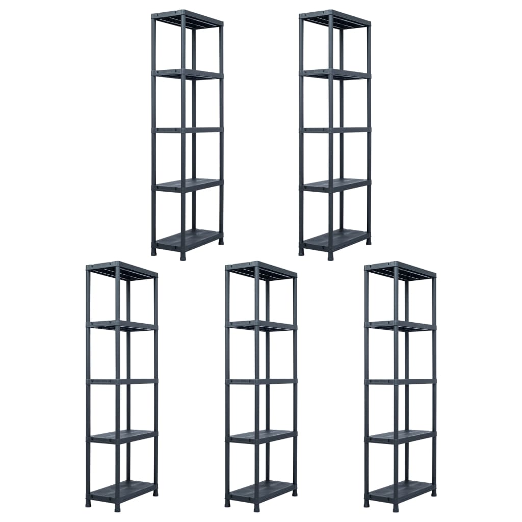 Lagerregale 2 Stk. Schwarz 60 x 30 x 138 cm Kunststoff