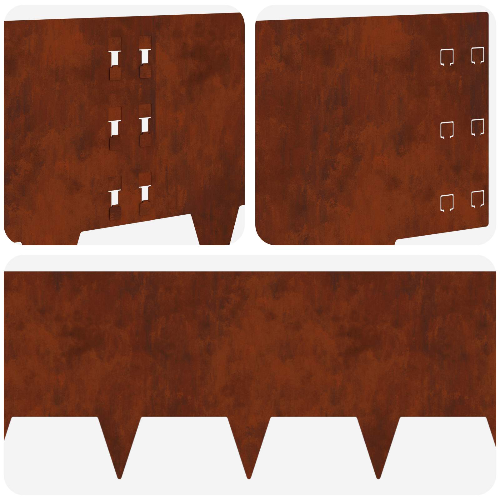 Raseneinfassung 10 pcs 100 x 12 cm Stahl Schwarz
