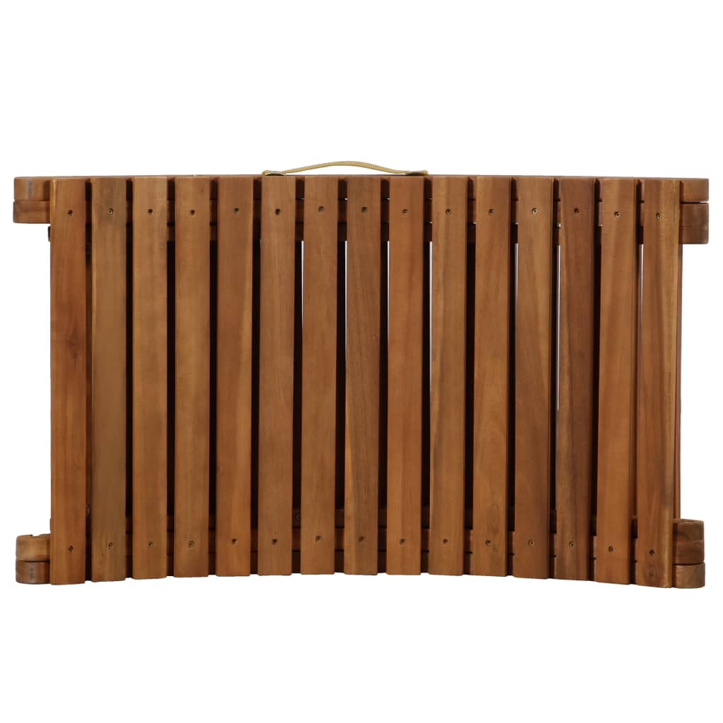 Sonnenliege mit Auflage Beige Massivholz Akazie