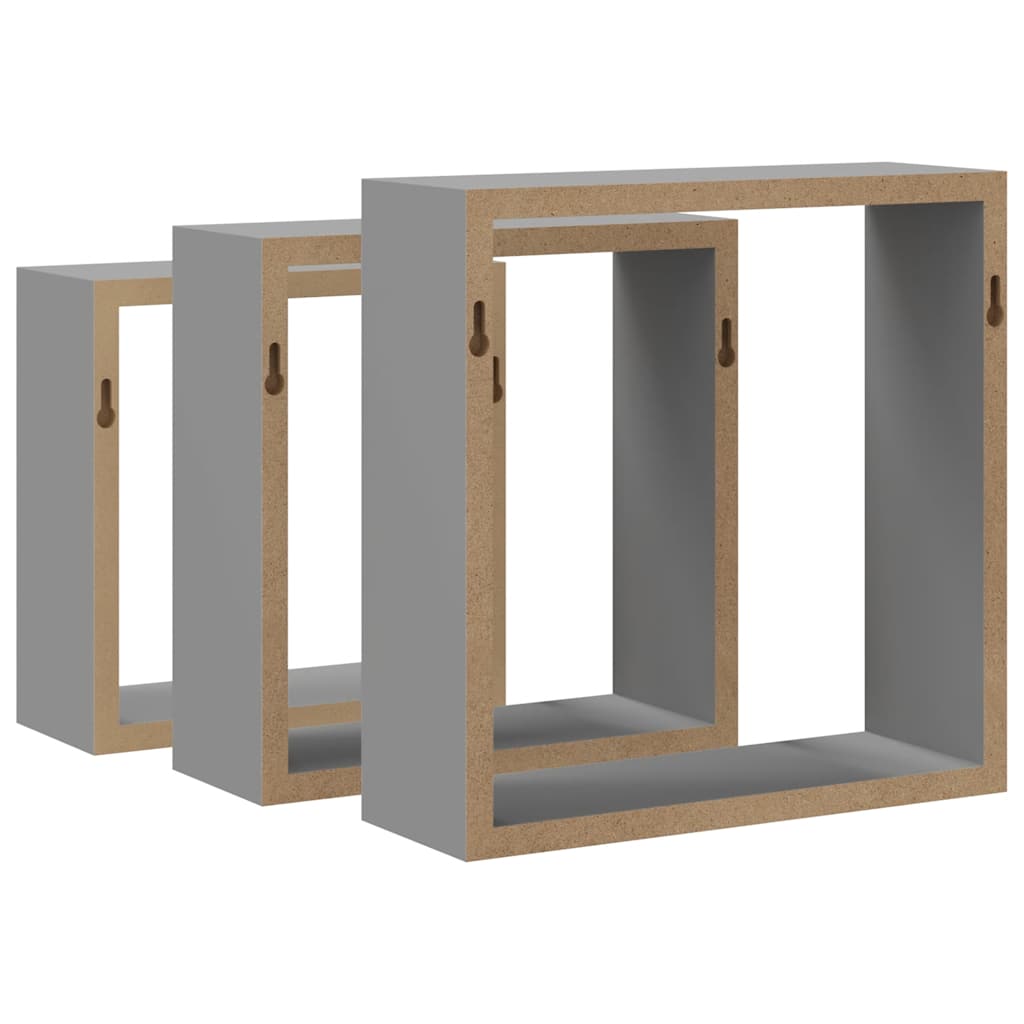 Würfelregale 3 Stk. Schwarz MDF