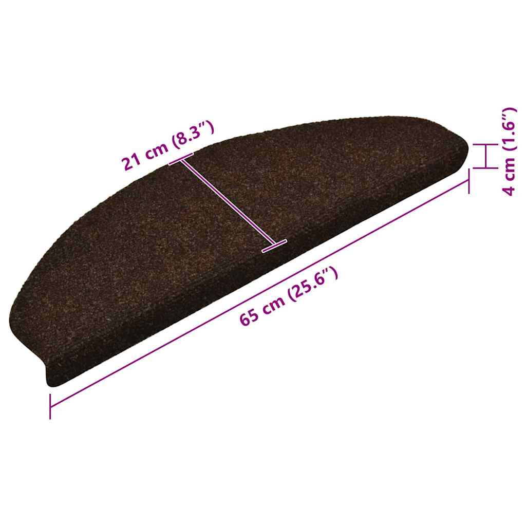 Stufenmatten Selbstklebend 15 Stk. 56x17x3 cm Hellbraun Halbrund