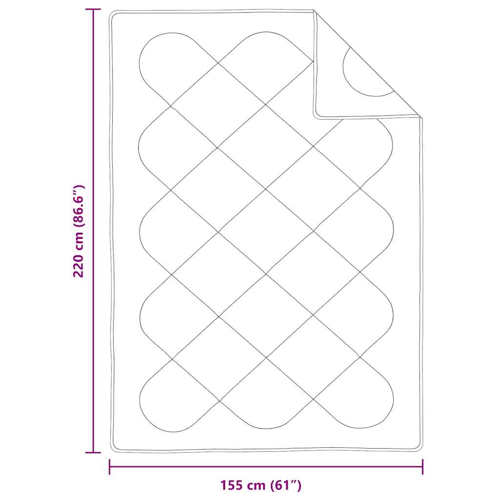 Bettdecke Weiß 200 x 135 x 4 cm Polyester