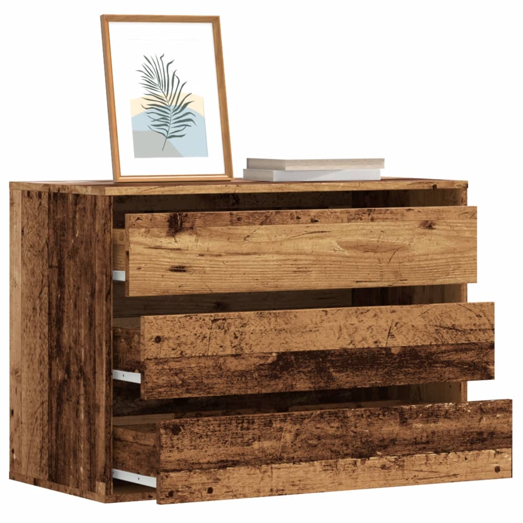Schubladenschrank Schwarz Eichen-Optik 41 x 40 x 58 cm