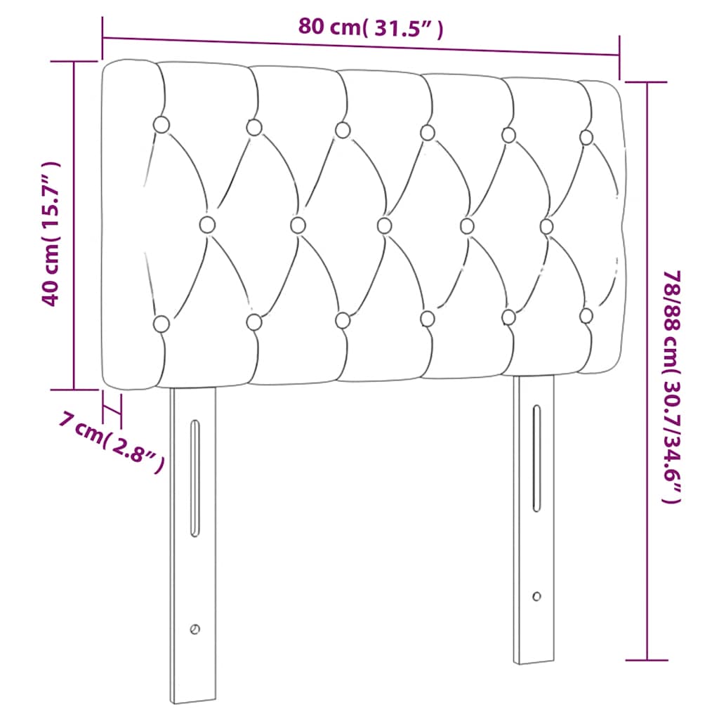 Kopfteil Hellgrau 80x7x118/128 cm Samt