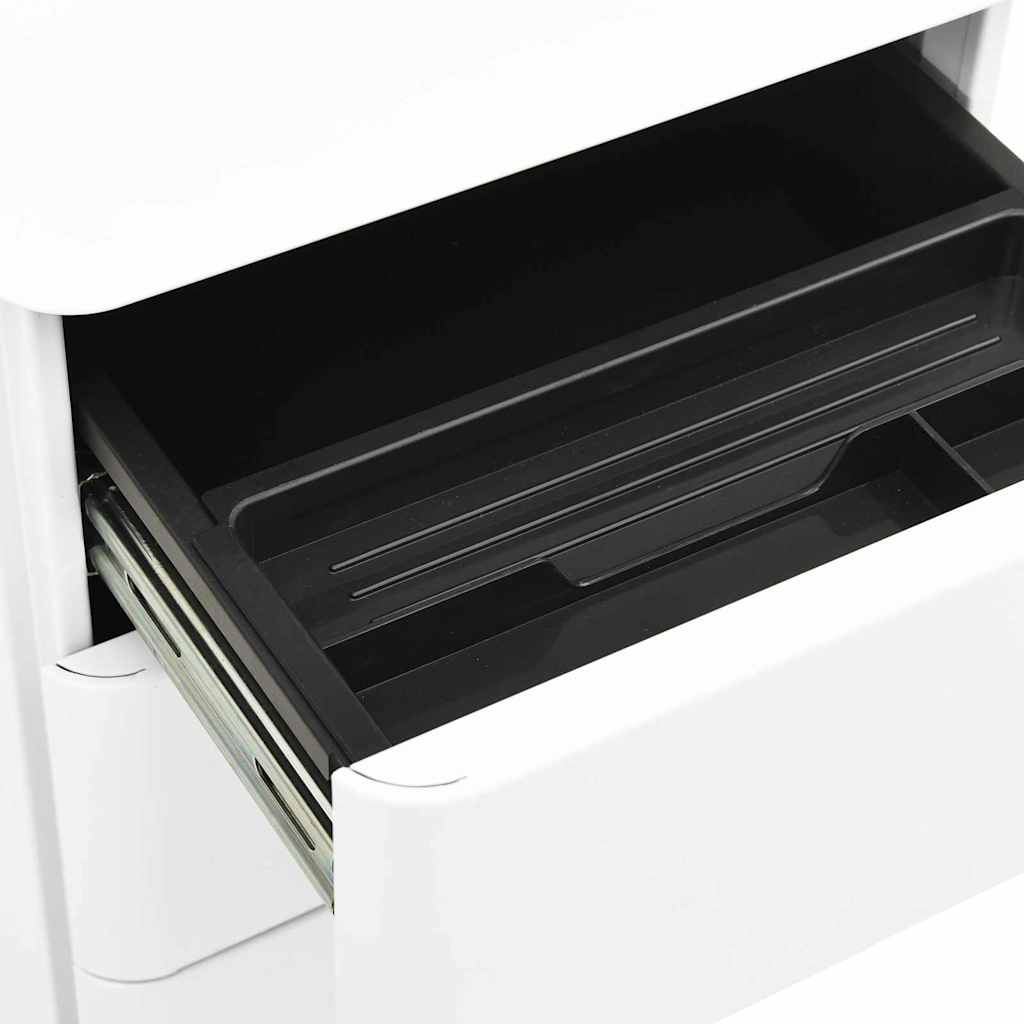 Aktenschrank mit Rollen Weiß 30x45x59 cm Stahl