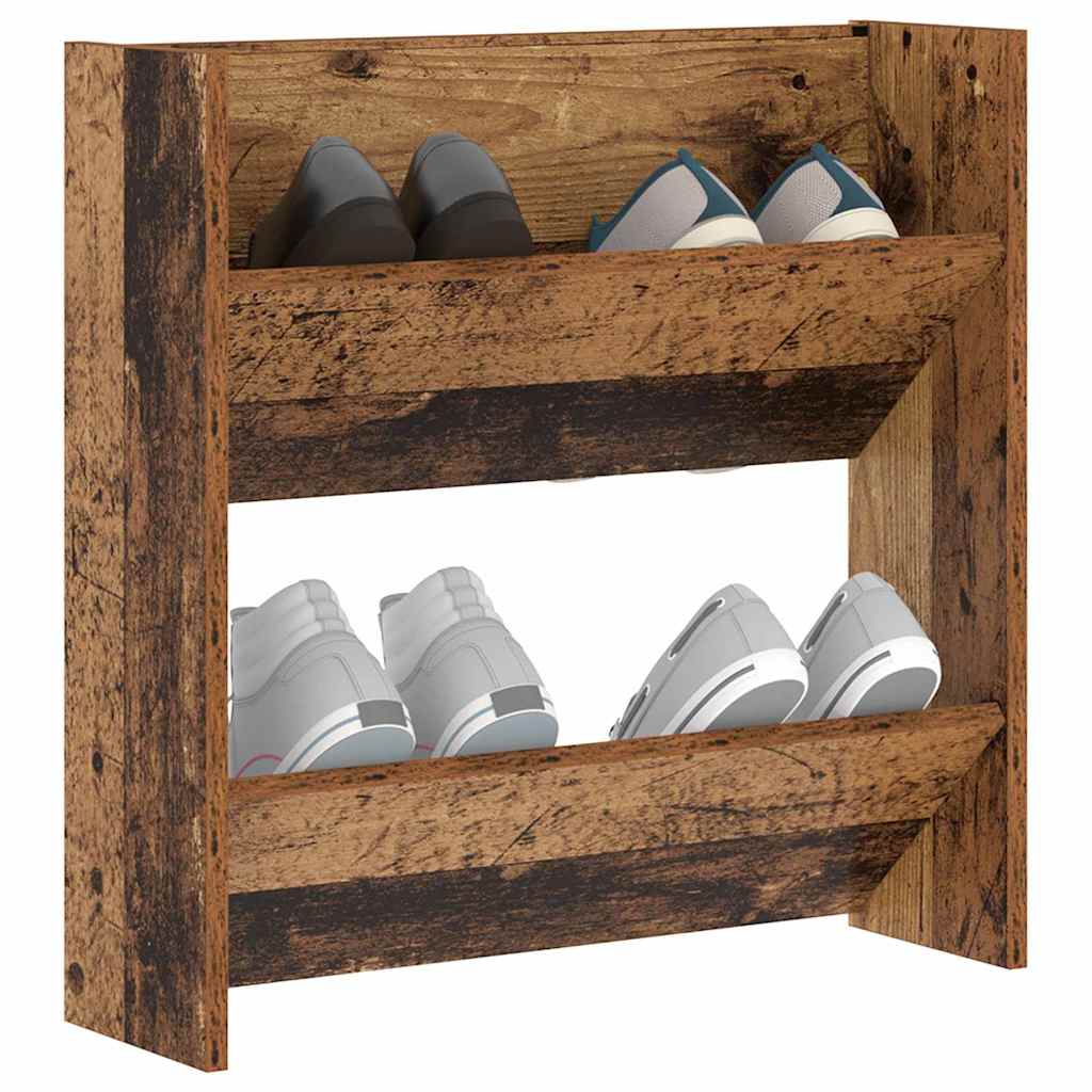 Wand-Schuhschränke 4 Stk. Weiß 60x18x60 cm Holzwerkstoff