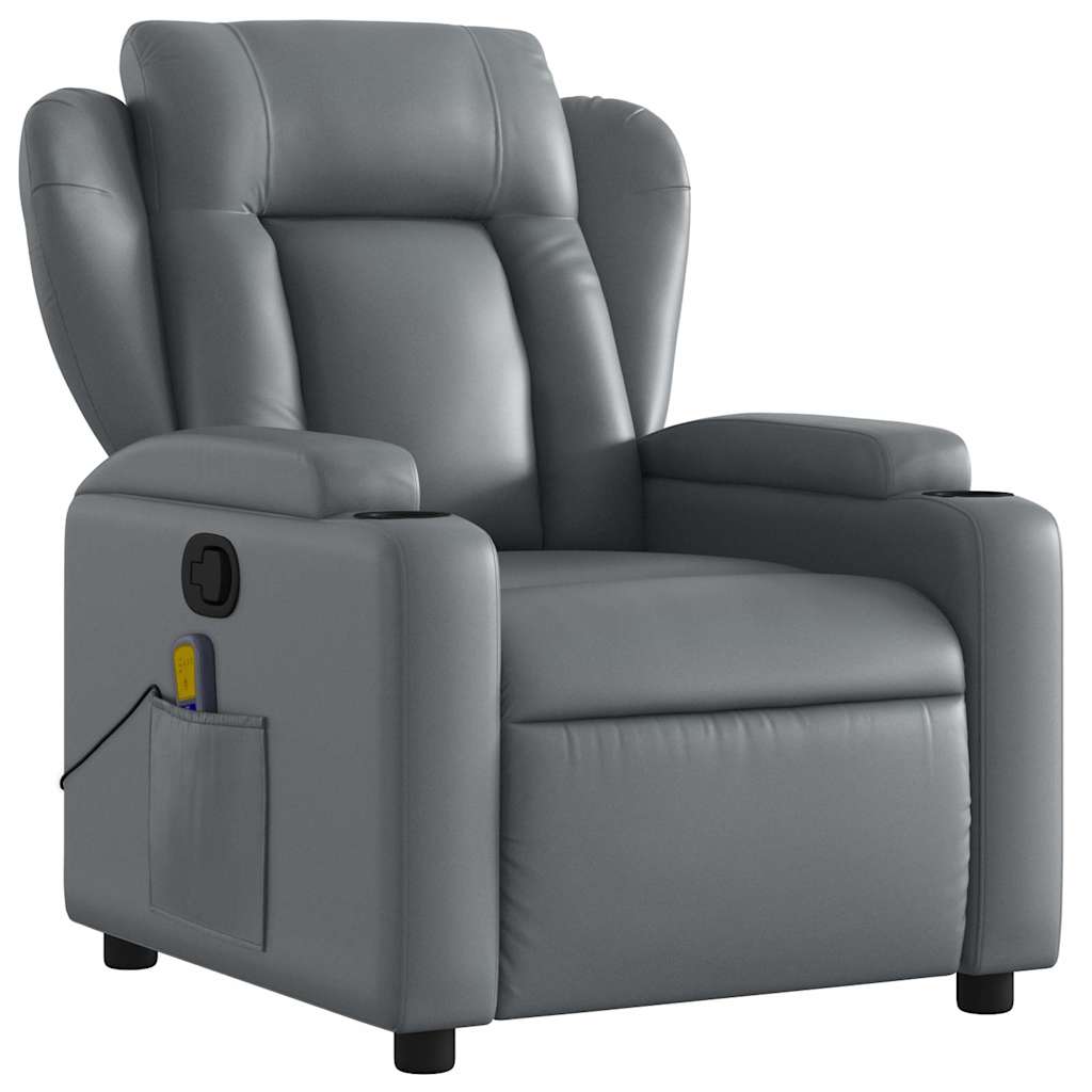 Massage-Relaxsessel, Kunstleder, Schwarz