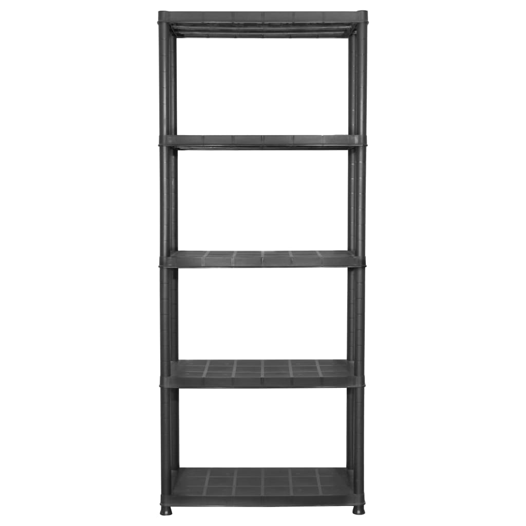 Lagerregal 4-Tier Schwarz 61x30,5x130 cm Kunststoff