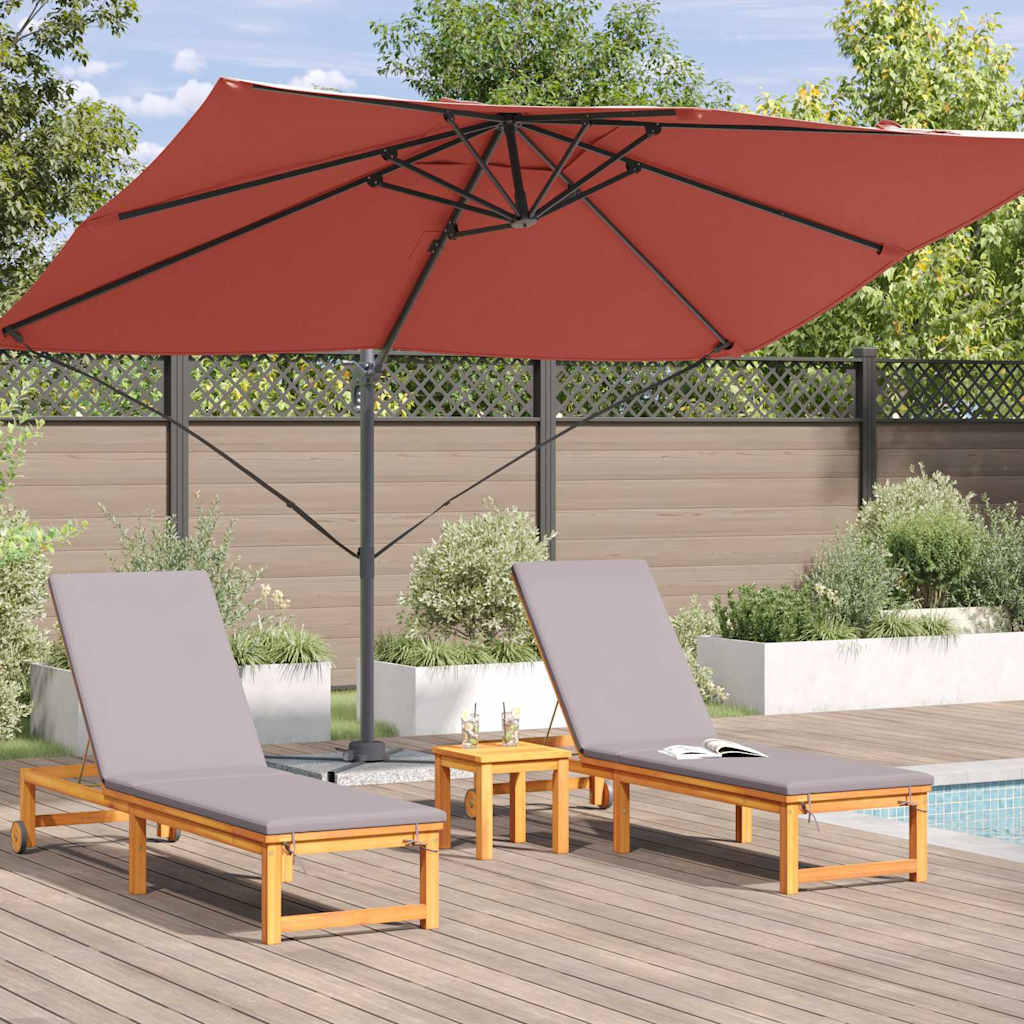 Sonnenschirm Sand 351 x 250 x 260 cm Polyester und Aluminium