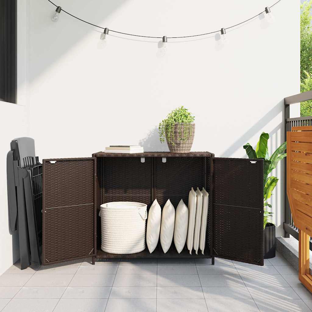 Gartenschrank Schwarz 83x45x76 cm Poly Rattan