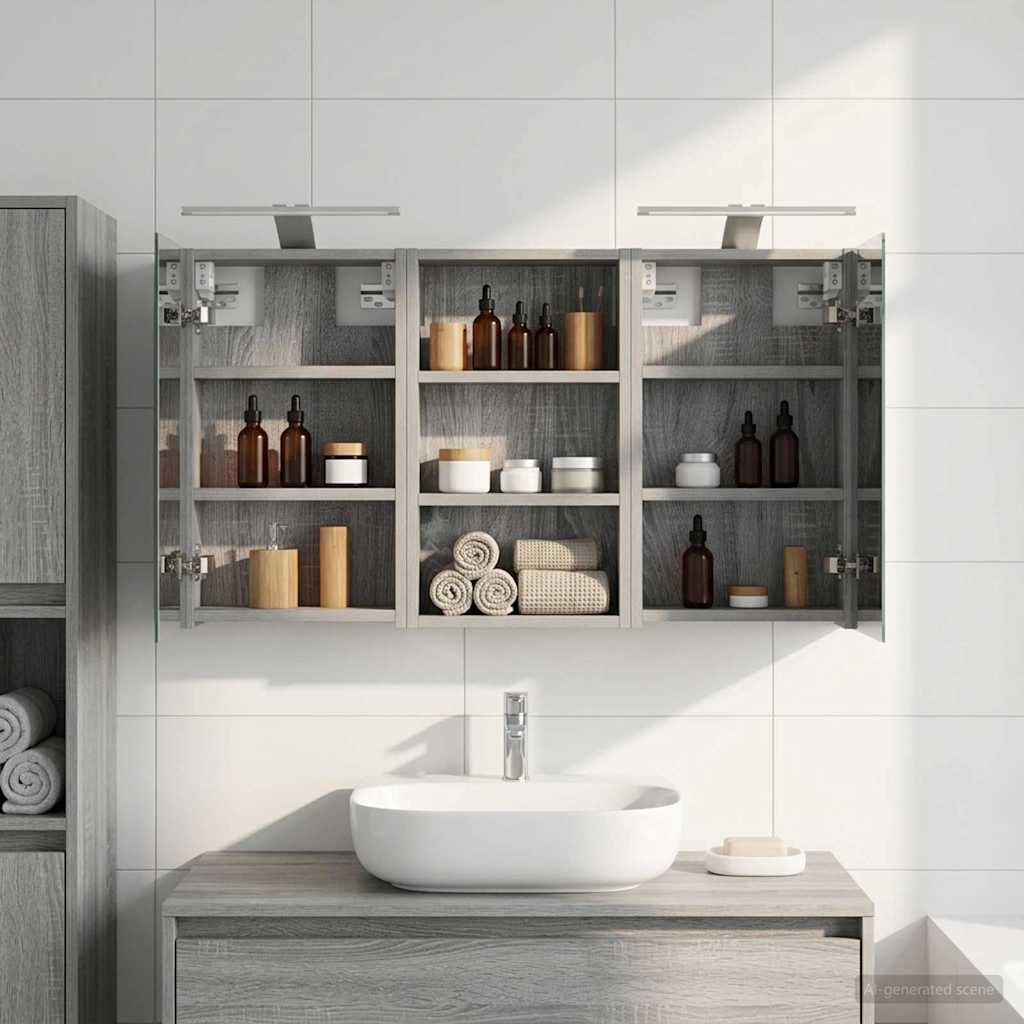Badezimmerschrank-Set 3 pcs 80 x 10,5 x 50 cm Holzwerkstoff