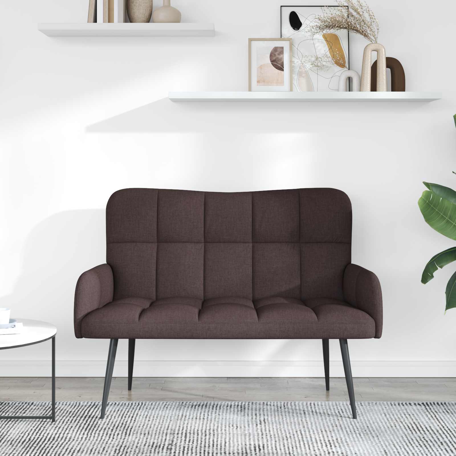 2-Sitzer Sofa Hellgrau 115 x 61 x 87 cm Stoff