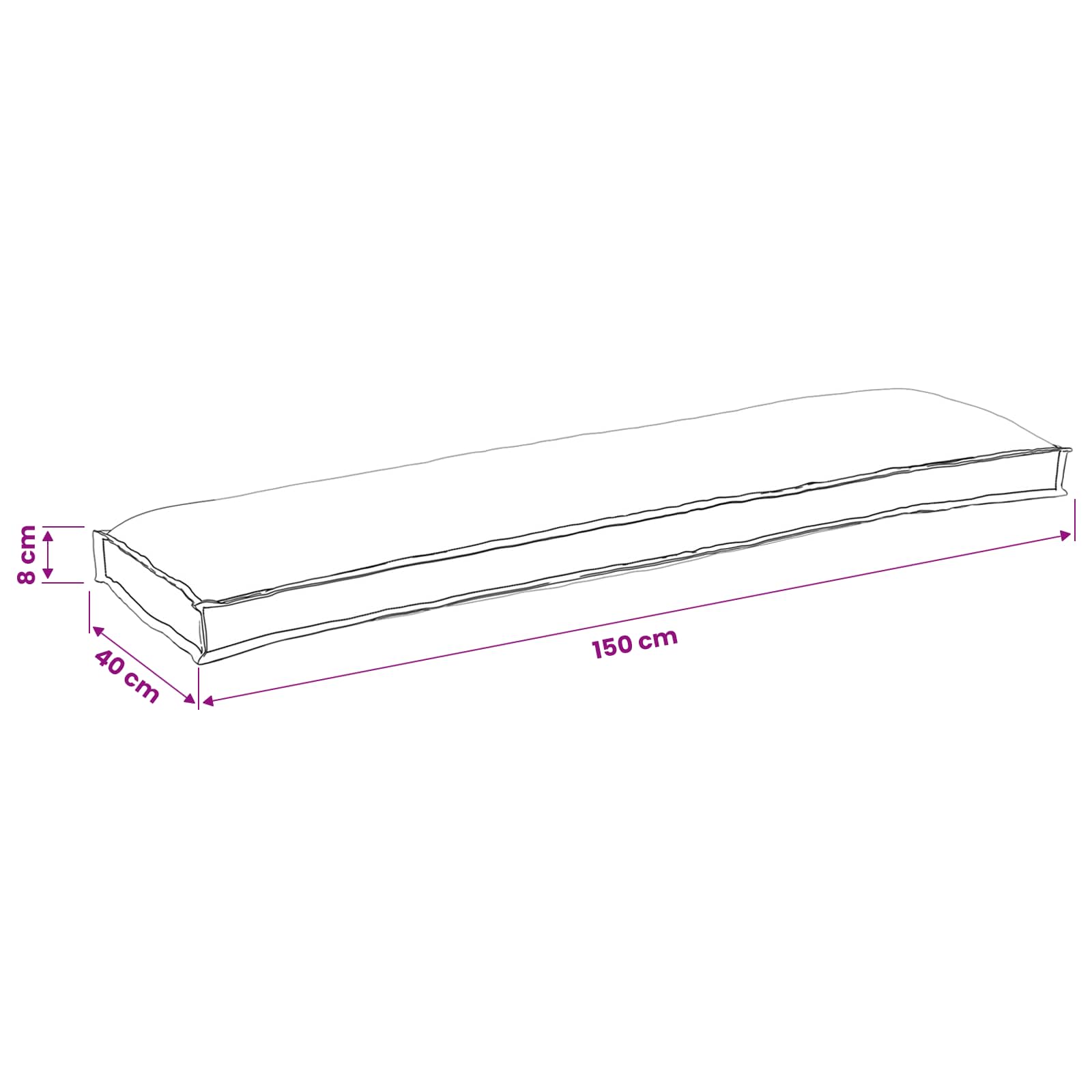 Palettenkissenset 2 pcs Anthrazit 150 x 40 x 8 cm Oxford-Stoff