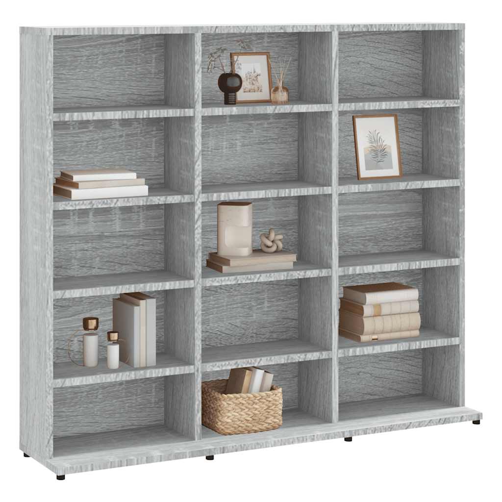 CD Regal Schwarz Eichen-Optik 101 x 23 x 177,5 cm Holzwerkstoff