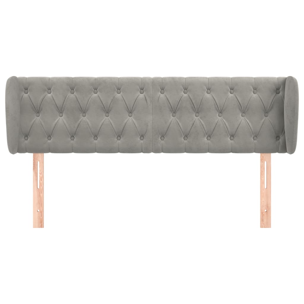 Kopfteil mit Ohren Dunkelblau 93x23x78/88 cm Samt