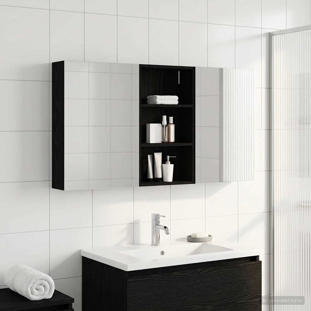 Badezimmerschrank-Set 3 pcs 80 x 10,5 x 50 cm Holzwerkstoff