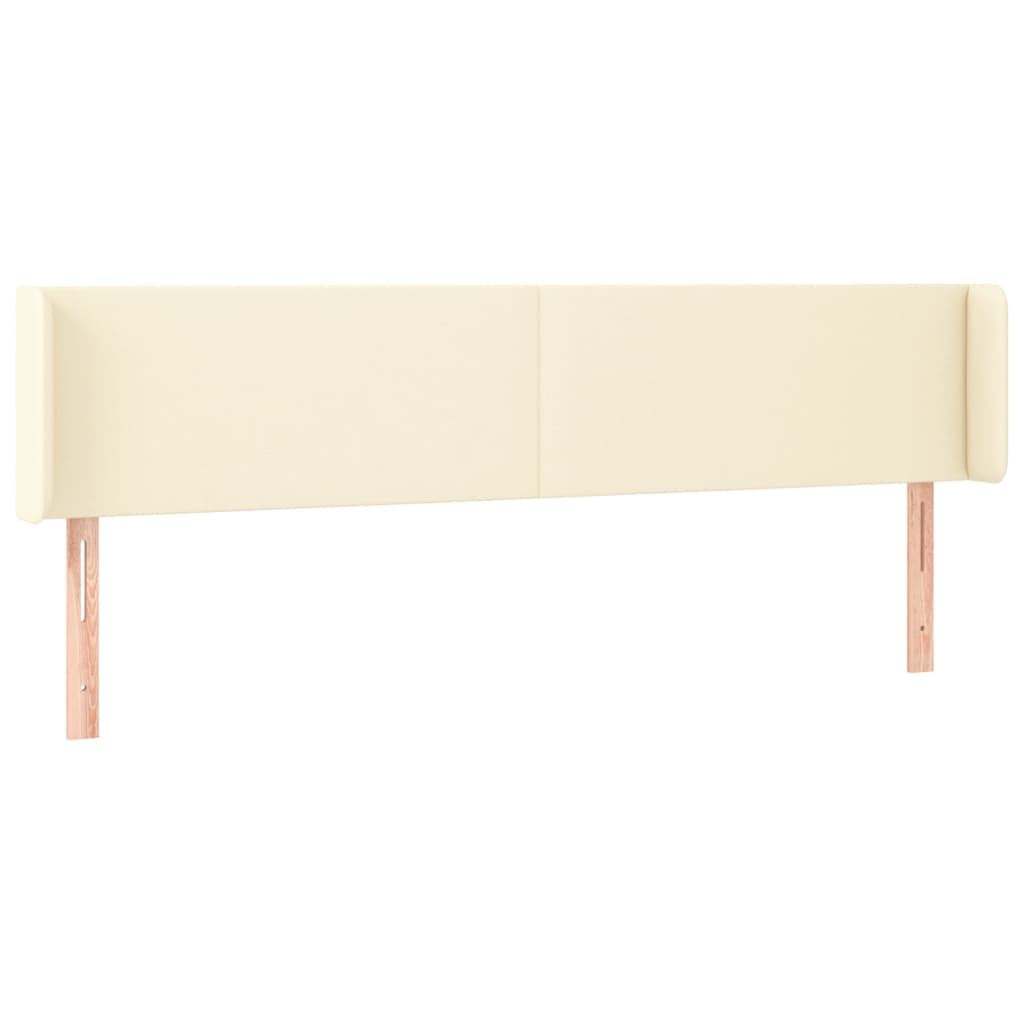 Kopfteil mit Ohren Creme 83x16x78/88 cm Kunstleder