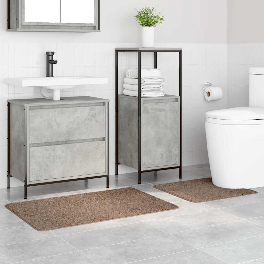 Anti-Rutsch Badematten-Set 2 pcs Dunkelgrau PP